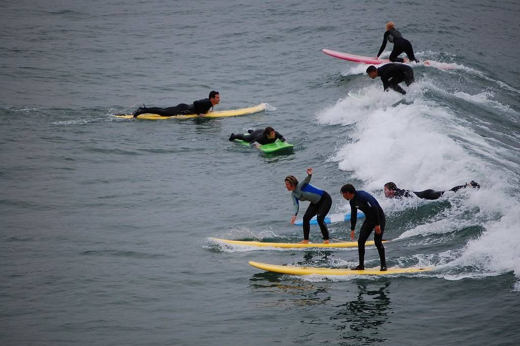 Surfing at Cowells