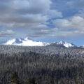 Diamond Peak and Mount Yoran, Southern Oregon, in Winter.